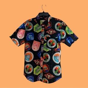 RSVLTS Rick & Morty NWOT Multi-color Print Button Down Shirt Size Small